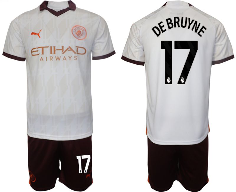 Men 2023-2024 Club Manchester City away white #17 Soccer Jersey->manchester city jersey->Soccer Club Jersey